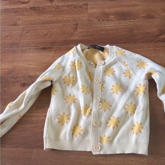 Chic Cream and Yellow Knit sunshine cardigan sweater in size 8 - Picture 1 of 4